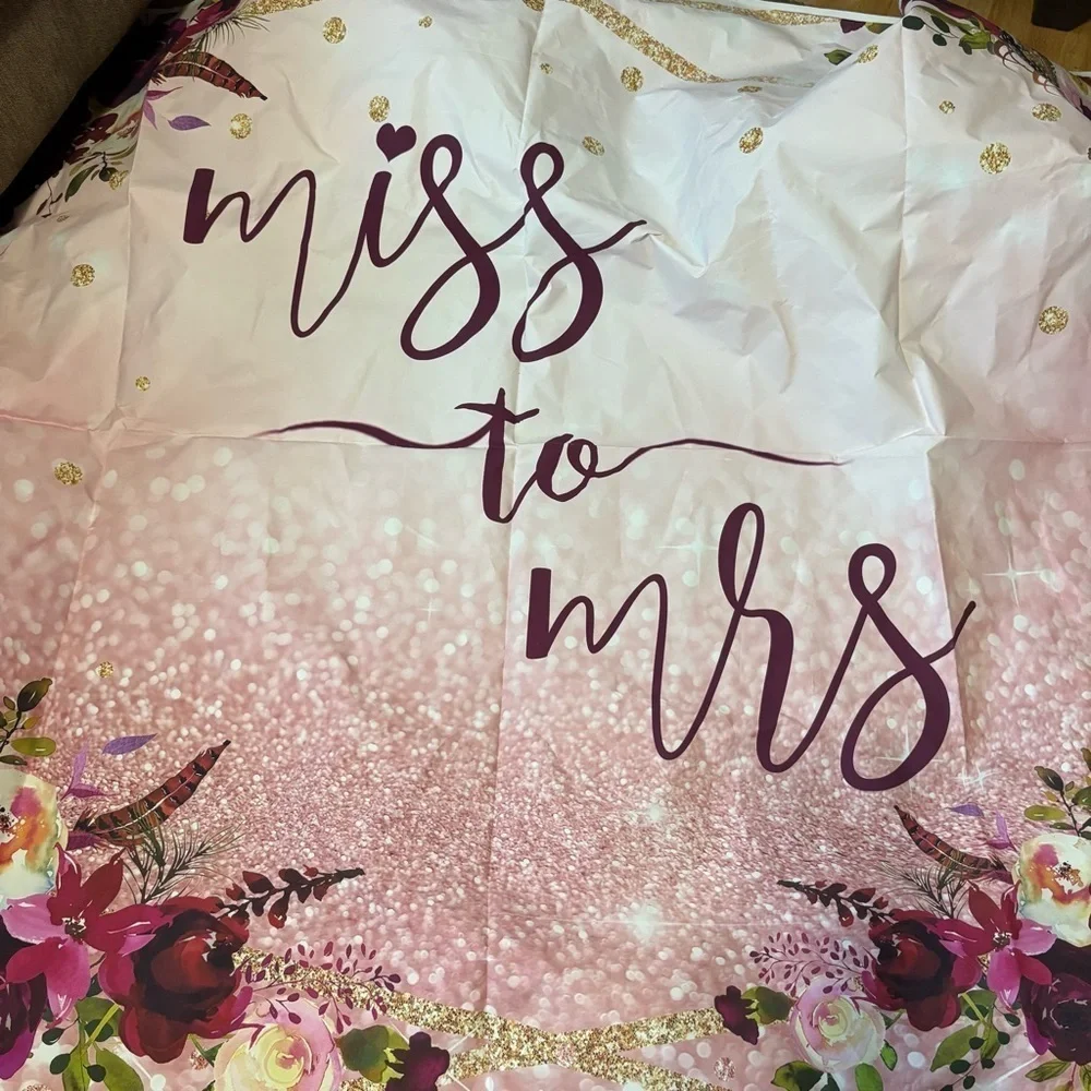 Miss to Mrs Floral Banner Burgundy Red Floral Bridal Shower